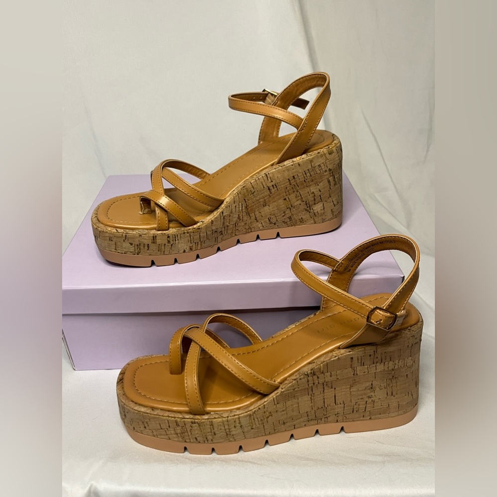 Madden Girl Tan Wedge Sandals